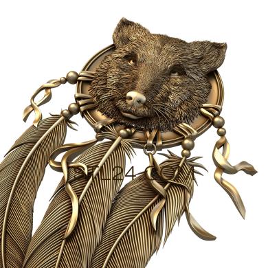 Art panel (Mandala with a fox's head, PD_0278) 3D models for cnc